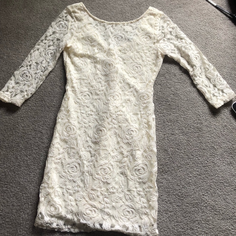 Alt. B Off White Floral Dress